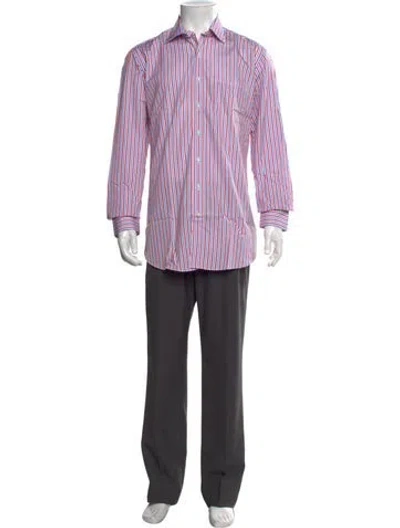 Pre-owned Sid Mashburn Striped Long Sleeve Dress Shirt W/ Tags In Multi