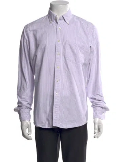 Pre-owned Sid Mashburn Striped Long Sleeve Shirt In Purple