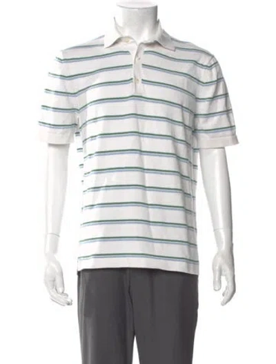 Pre-owned Sid Mashburn Striped Short Sleeve Shirt In White