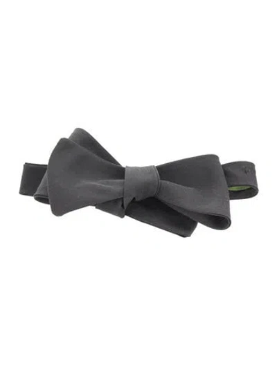 Pre-owned Sid Mashburn Tonal Stitching Silk Blend Bow Tie In Black