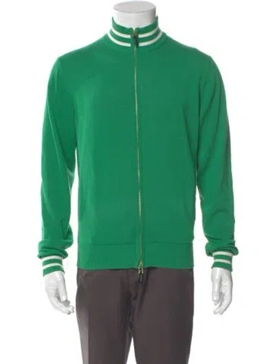 Pre-owned Sid Mashburn Turtleneck Long Sleeve Sweatshirt In Green