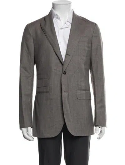 Pre-owned Sid Mashburn Virgin Wool Blazer In Grey