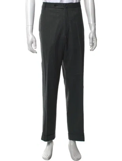 Pre-owned Sid Mashburn Wool Dress Pants In Black