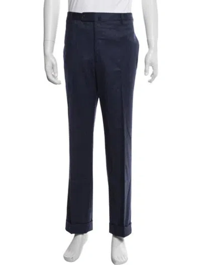 Pre-owned Sid Mashburn Wool Dress Pants In Blue