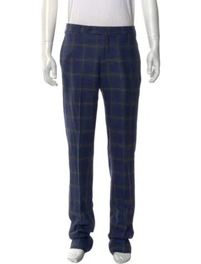 Pre-owned Sid Mashburn Wool Pants In Blue