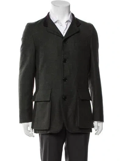Pre-owned Sid Mashburn Wool Peacoat In Brown