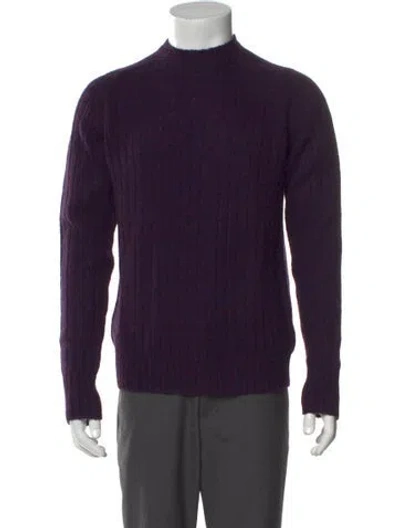 Pre-owned Sid Mashburn Wool Turtleneck Pullover In Purple