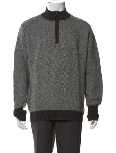 Pre-owned Sid Mashburn Wool Tweed Pattern Pullover In Grey