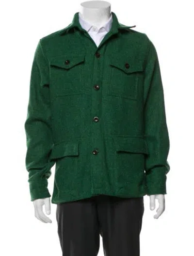 Pre-owned Sid Mashburn Wool Utility Jacket In Green