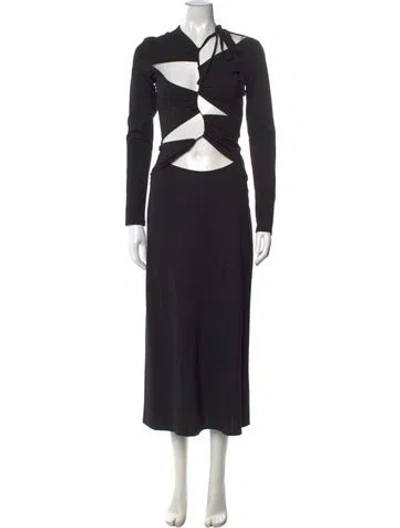 Pre-owned Sid Neigum Asymmetrical Long Dress In Black