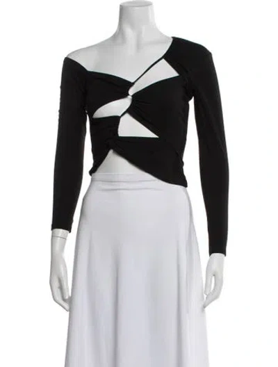 Pre-owned Sid Neigum Asymmetrical Long Sleeve Top In Black