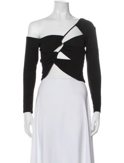 Pre-owned Sid Neigum Asymmetrical Long Sleeve Top In Black