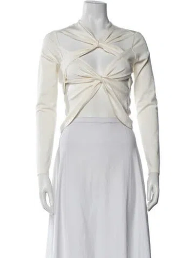 Pre-owned Sid Neigum Asymmetrical Long Sleeve Top In White