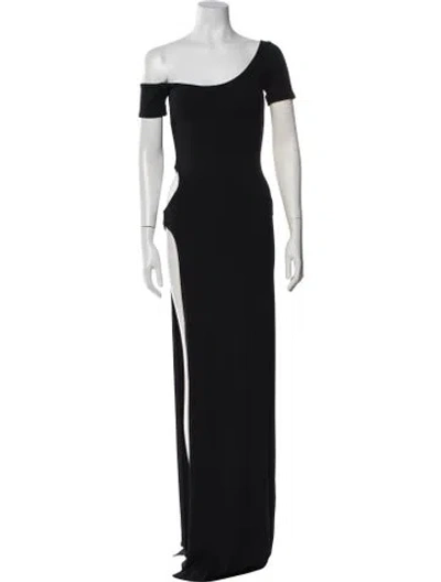 Pre-owned Sid Neigum Bamboo Long Dress In Black