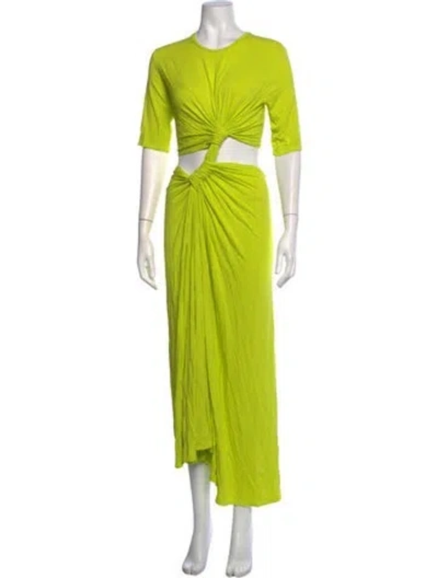 Pre-owned Sid Neigum Bamboo Long Dress In Green