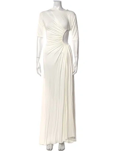Pre-owned Sid Neigum Bamboo Long Dress In White