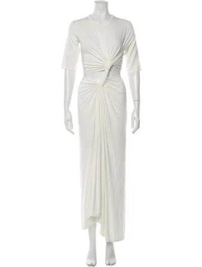 Pre-owned Sid Neigum Bamboo Long Dress In White