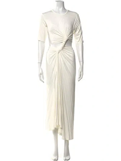 Pre-owned Sid Neigum Bamboo Long Dress In White