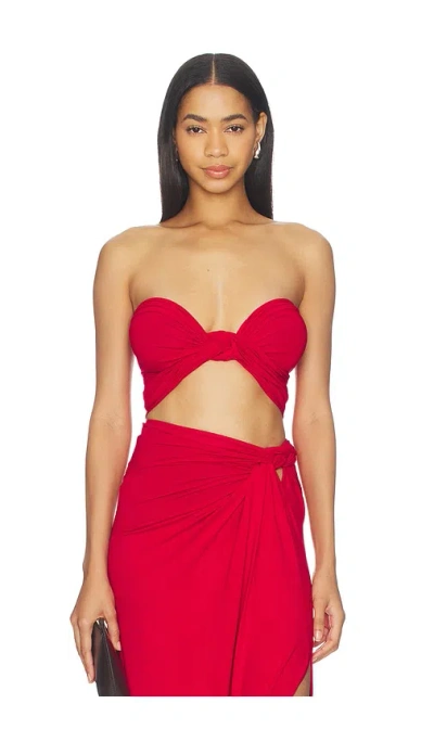 Sid Neigum Braid Bandeau Top In Red