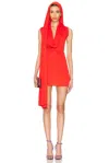 Sid Neigum Cape Cowl Mini Dress In Red