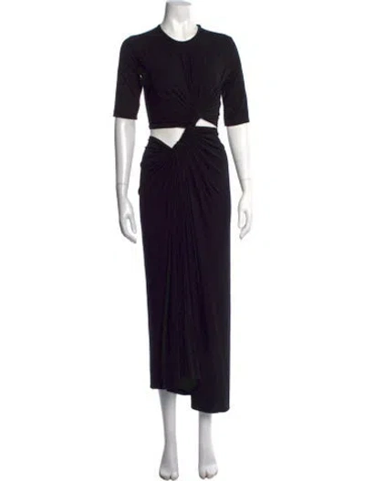 Pre-owned Sid Neigum Crew Neck Long Dress In Black