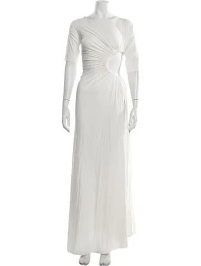 Pre-owned Sid Neigum Crew Neck Long Dress In Neutrals
