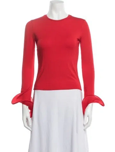 Pre-owned Sid Neigum Crew Neck Long Sleeve Top In Red