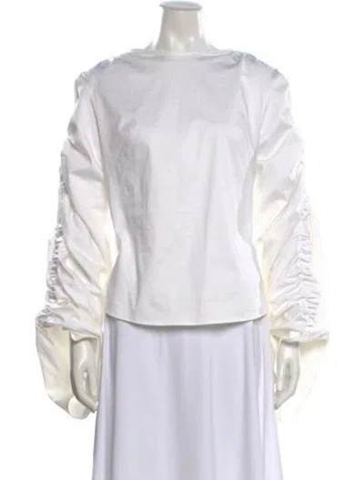 Pre-owned Sid Neigum Crew Neck Long Sleeve Top In White