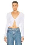Sid Neigum Cropped Knife X Box Pleated Cardigan In White