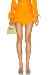 Sid Neigum For Fwrd Wave Hem Bamboo Skirt In Orange