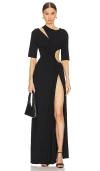 Sid Neigum Gathered Slit Maxi Dress In 黑色