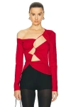 Sid Neigum Inverse Tension Cutout Top In Red