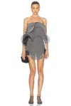 Sid Neigum Italian Micro Mini Dress In Silver & Black