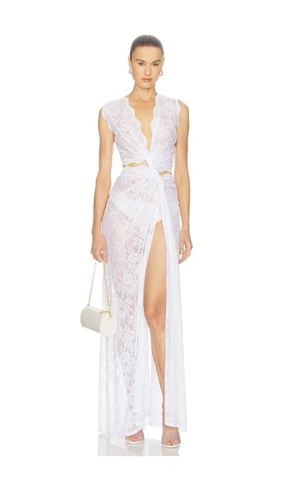 Sid Neigum Lace Triple Loop Knit Dress In White