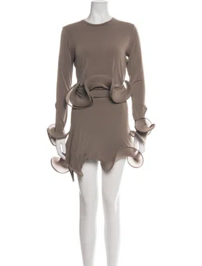 Pre-owned Sid Neigum Ruffle Embellishment Skirt Set W/ Tags In Neutrals