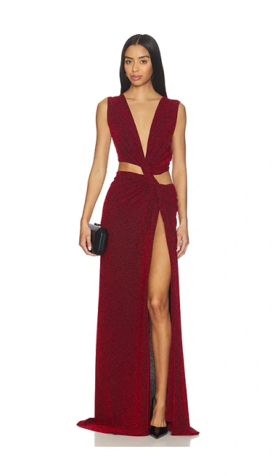 Sid Neigum Triple Loop Knit Dress In Burgundy