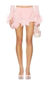 Sid Neigum Wave Hem Bamboo Mini Skirt In Pink