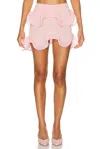 Sid Neigum Wave Hem Bamboo Mini Skirt In Pink