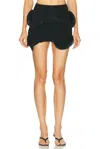 Sid Neigum Wave Hem Bamboo Skirt In Black