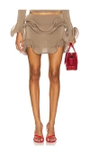 Sid Neigum Wave Hem Bamboo Skirt In Brown
