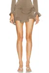Sid Neigum Wave Hem Bamboo Skirt In Brown