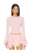 Sid Neigum Wave Sleeve Bamboo Top In Pink