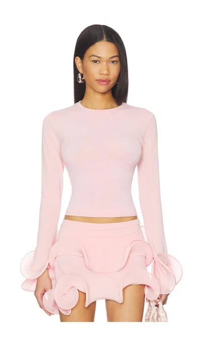 Sid Neigum Wave Sleeve Bamboo Top In Pink