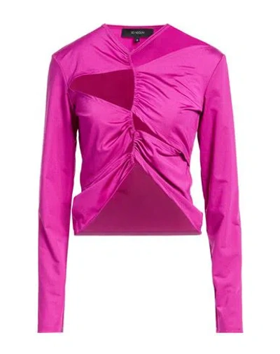 Sid Neigum Woman Top Fuchsia Size M Nylon, Elastane In Brown