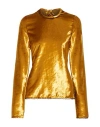 Sid Neigum Woman Top Gold Size 8 Viscose, Polyester In Gold