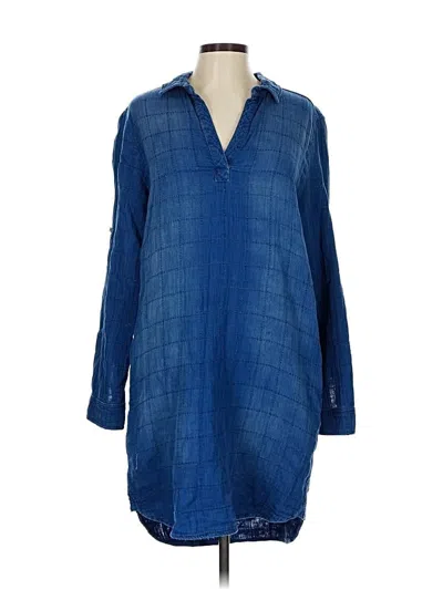 Pre-owned Side Stitch Casual Dress In Blue