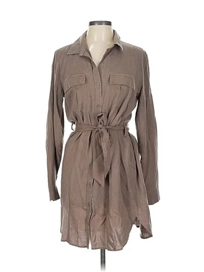 Pre-owned Side Stitch Casual Dress In Brown