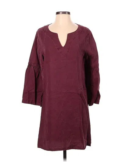 Pre-owned Side Stitch Casual Dress In Burgundy