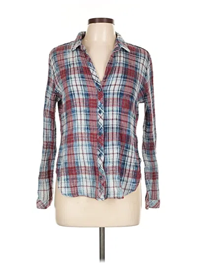 Pre-owned Side Stitch Long Sleeve Button Down Shirt In Blue