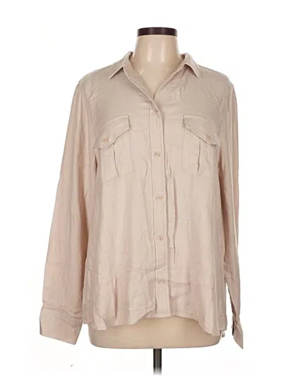 Pre-owned Side Stitch Long Sleeve Button Down Shirt In Brown
